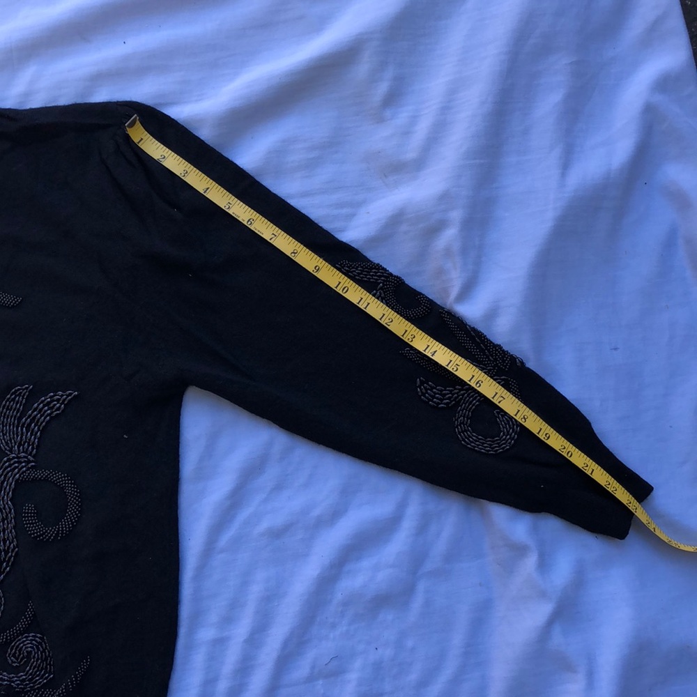 Black Wool Top With Sequence - image 5